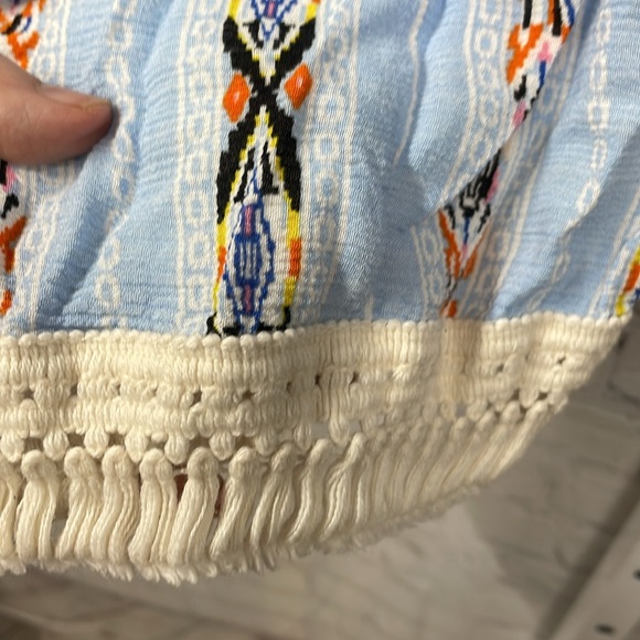 Roffe Accessories Aztec print crochet tassel arm and bottom trim L/XL ca… - Picture 3 of 6